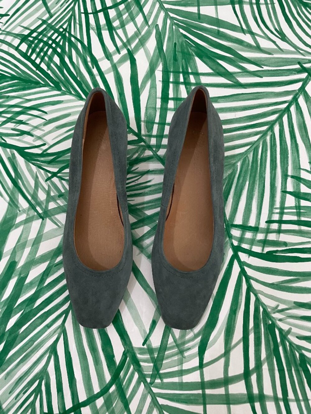 Madewell The Raquel Suede Block Heel Pumps in Dusty Blue Women's Size 7.5